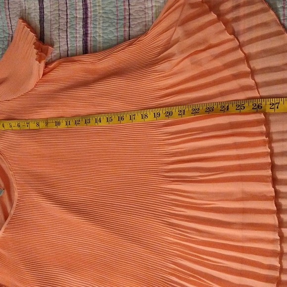 Size L Lavena peach chiffon scrunch blouse - Picture 11 of 14